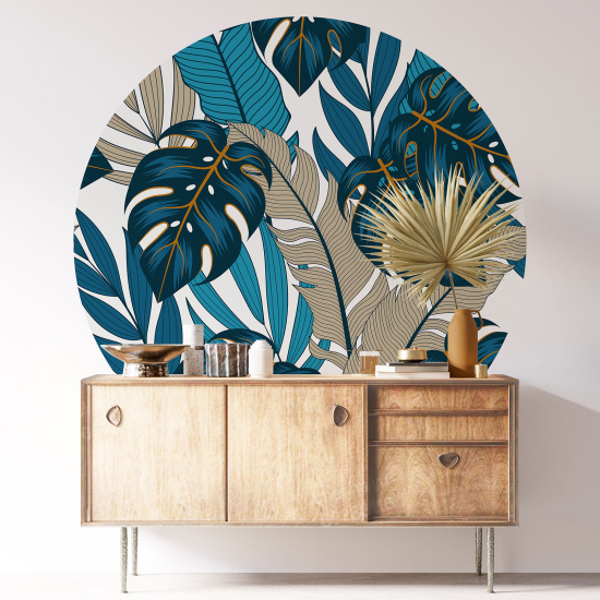 Vinilo Adhesivo Decorativo Redondo - Motivo botánico