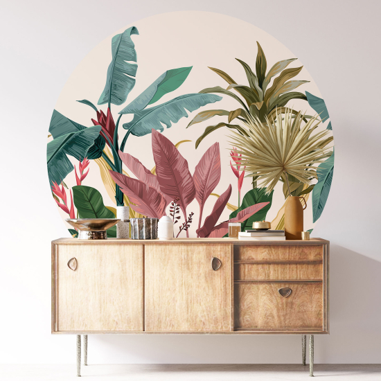 Vinilo Adhesivo Decorativo Redondo - Motivo botánico