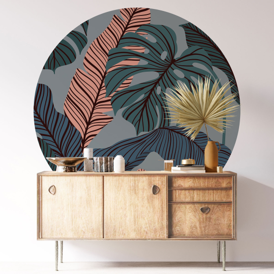 Vinilo Adhesivo Decorativo Redondo - Motivo botánico