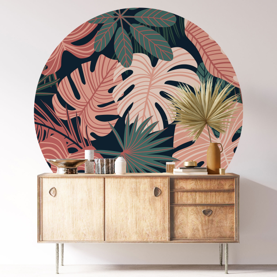 Vinilo Adhesivo Decorativo Redondo - Motivo botánico