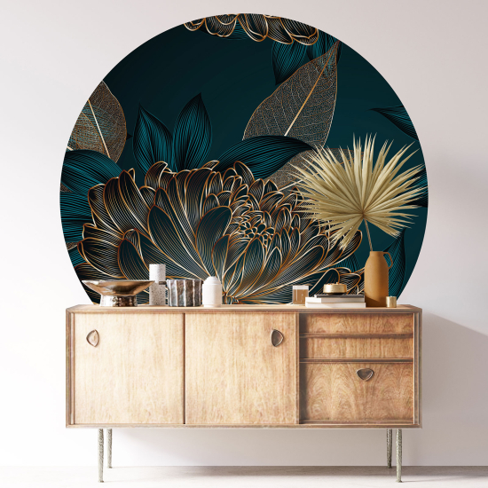 Vinilo Adhesivo Decorativo Redondo - Motivo botánico