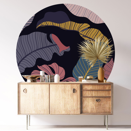 Vinilo Adhesivo Decorativo Redondo - Motivo botánico