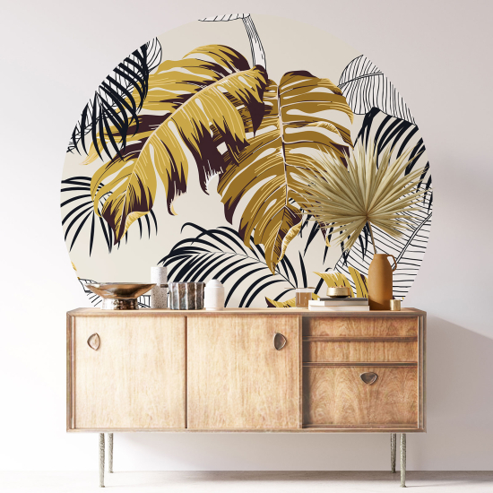 Vinilo Adhesivo Decorativo Redondo - Motivo botánico