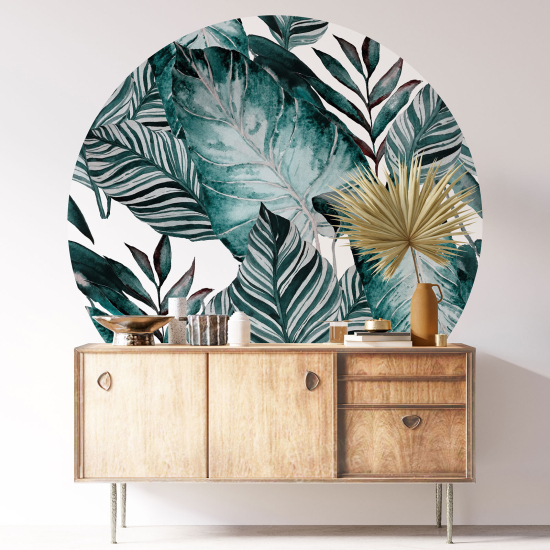 Vinilo Adhesivo Decorativo Redondo - Motivo botánico