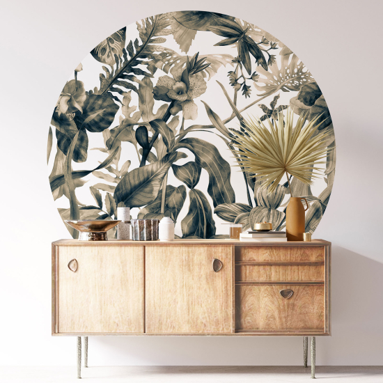 Vinilo Adhesivo Decorativo Redondo - Motivo botánico