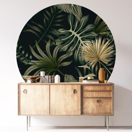 Vinilo Adhesivo Decorativo Redondo - Motivo botánico
