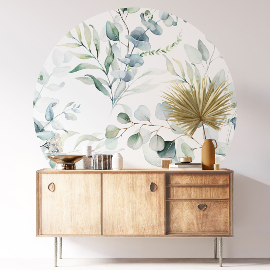 Vinilo Adhesivo Decorativo Redondo - Motivo botánico