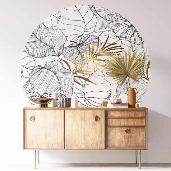Vinilo Adhesivo Decorativo Redondo - Motivo botánico