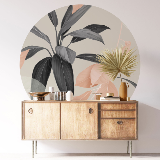 Vinilo Adhesivo Decorativo Redondo - Motivo botánico
