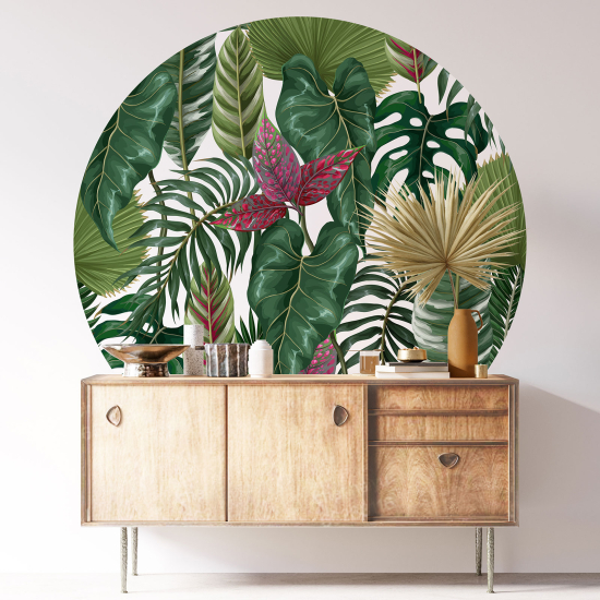 Vinilo Adhesivo Decorativo Redondo - Motivo botánico