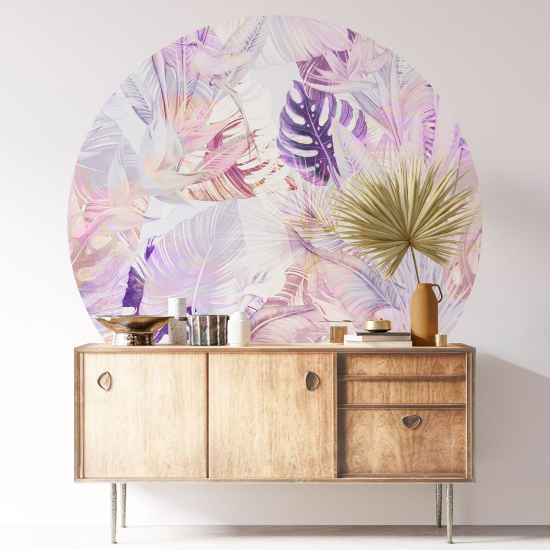 Vinilo Adhesivo Decorativo Redondo - Motivo botánico