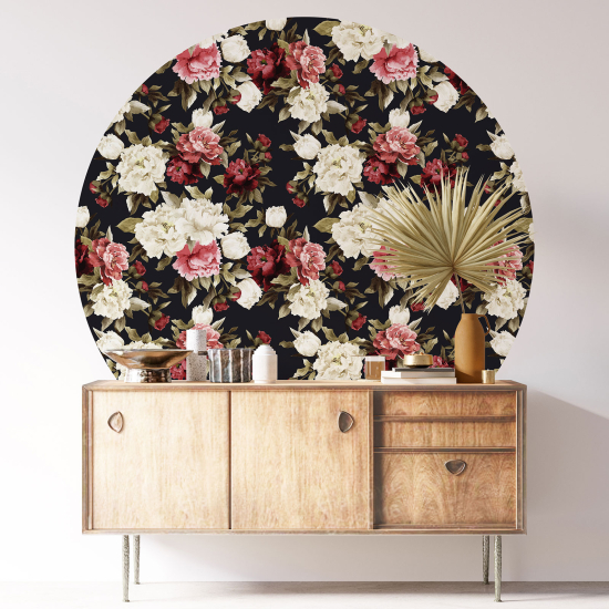 Vinilo Adhesivo Decorativo Redondo - Motivo floral