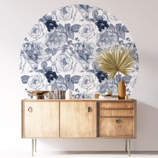 Vinilo Adhesivo Decorativo Redondo - Motivo floral