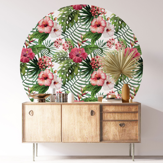 Vinilo Adhesivo Decorativo Redondo - Motivo floral