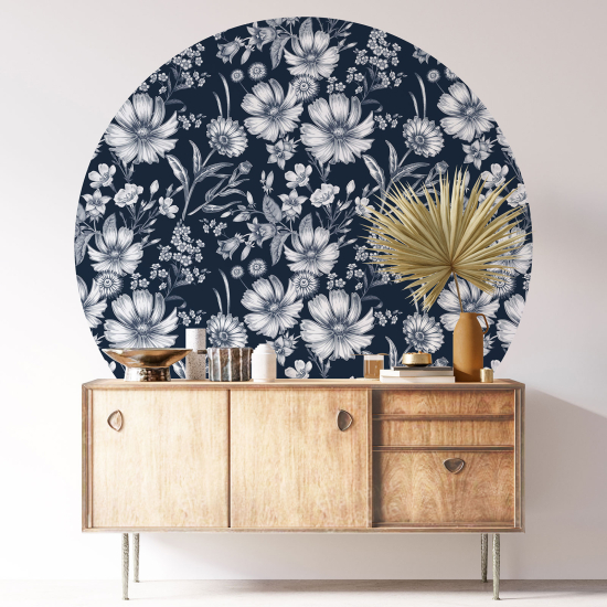 Vinilo Adhesivo Decorativo Redondo - Motivo floral