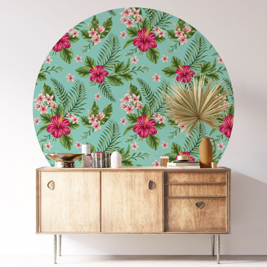 Vinilo Adhesivo Decorativo Redondo - Motivo floral