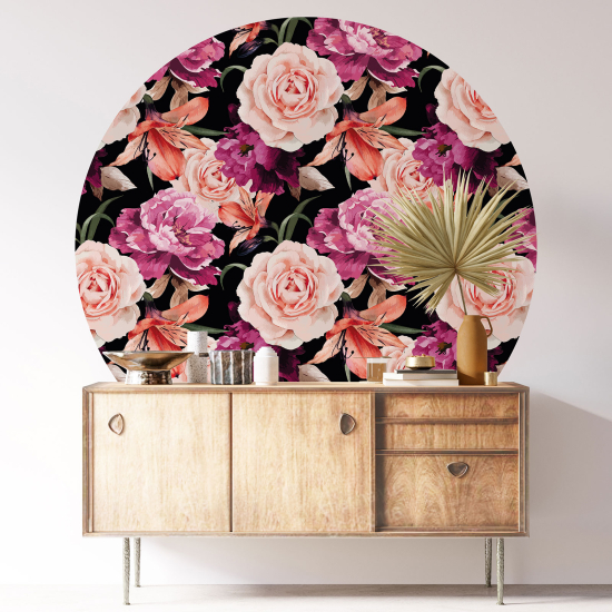 Vinilo Adhesivo Decorativo Redondo - Motivo floral