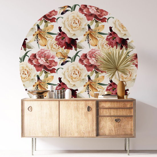 Vinilo Adhesivo Decorativo Redondo - Motivo floral