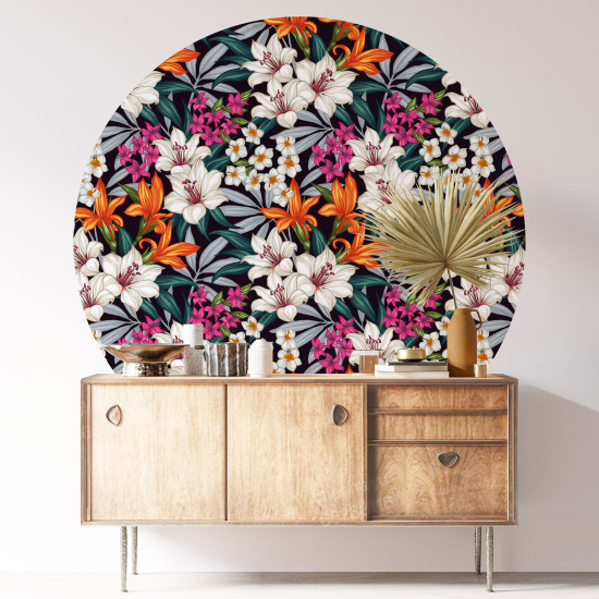 Vinilo Adhesivo Decorativo Redondo - Motivo floral