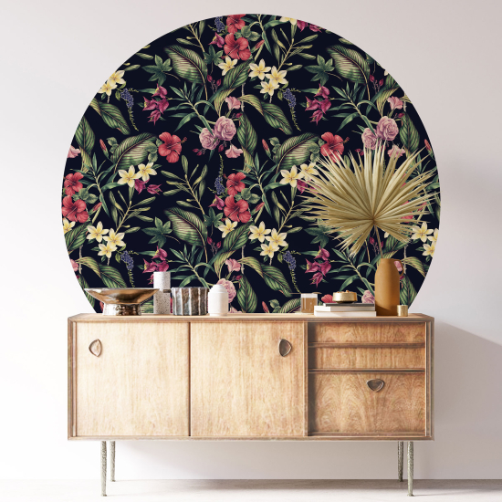 Vinilo Adhesivo Decorativo Redondo - Motivo floral