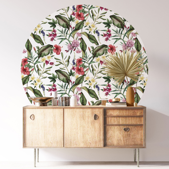 Vinilo Adhesivo Decorativo Redondo - Motivo floral