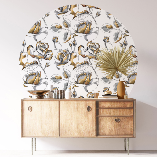 Vinilo Adhesivo Decorativo Redondo - Motivo floral