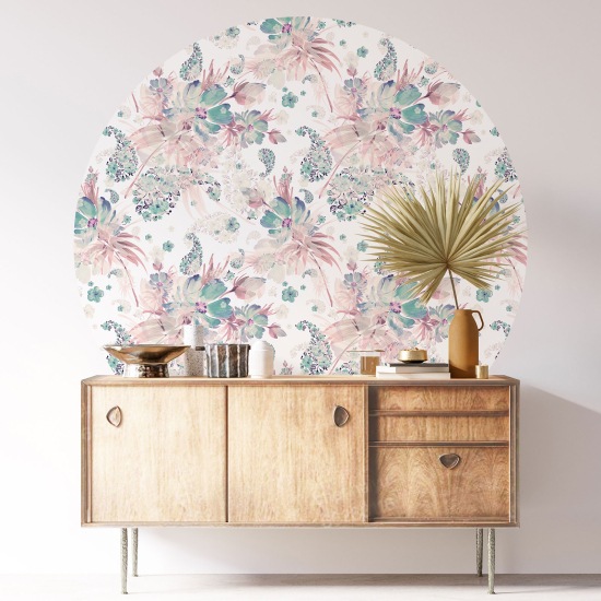 Vinilo Adhesivo Decorativo Redondo - Motivo floral