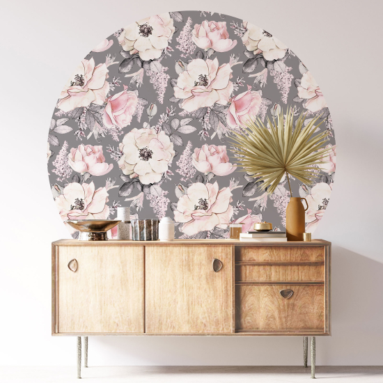 Vinilo Adhesivo Decorativo Redondo - Motivo floral