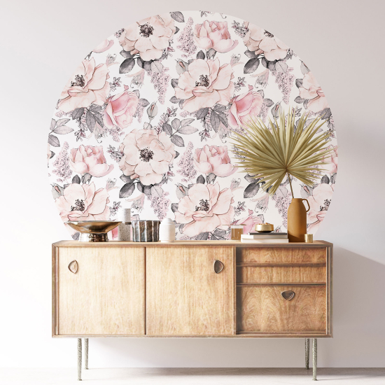 Vinilo Adhesivo Decorativo Redondo - Motivo floral