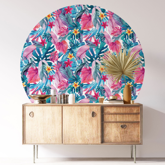 Vinilo Adhesivo Decorativo Redondo - Motivo floral