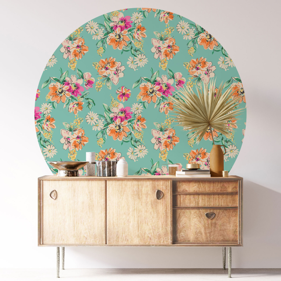 Vinilo Adhesivo Decorativo Redondo - Motivo floral