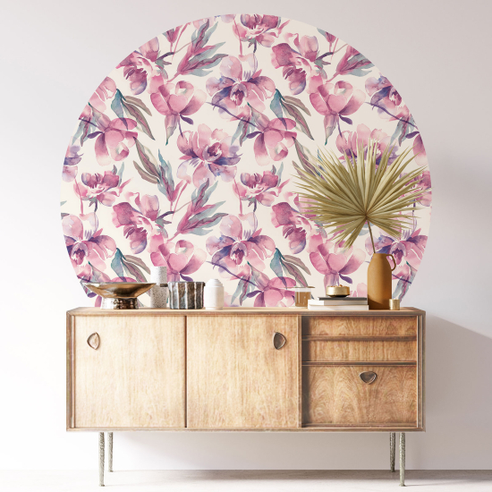 Vinilo Adhesivo Decorativo Redondo - Motivo floral