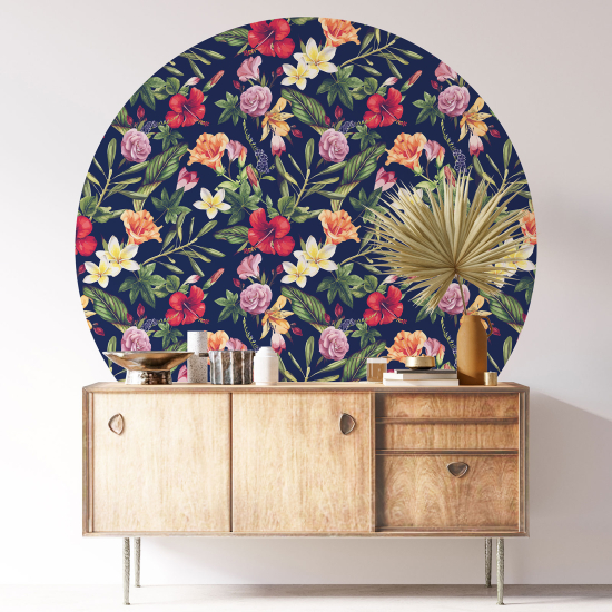 Vinilo Adhesivo Decorativo Redondo - Motivo floral