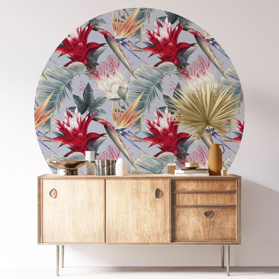 Vinilo Adhesivo Decorativo Redondo - Motivo floral