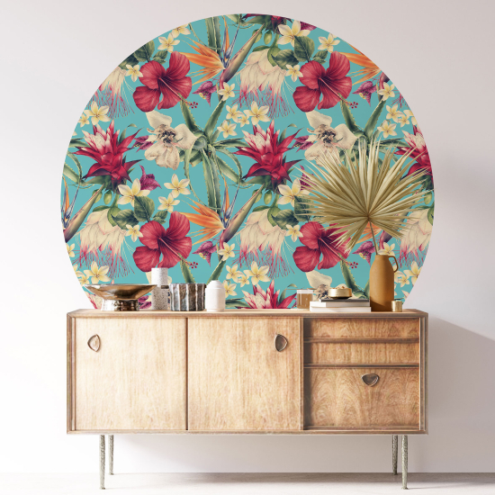 Vinilo Adhesivo Decorativo Redondo - Motivo floral