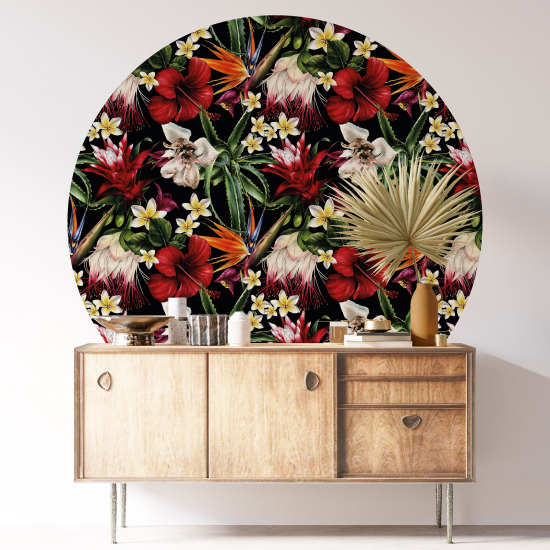 Vinilo Adhesivo Decorativo Redondo - Motivo floral
