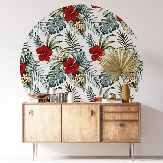 Vinilo Adhesivo Decorativo Redondo - Motivo floral