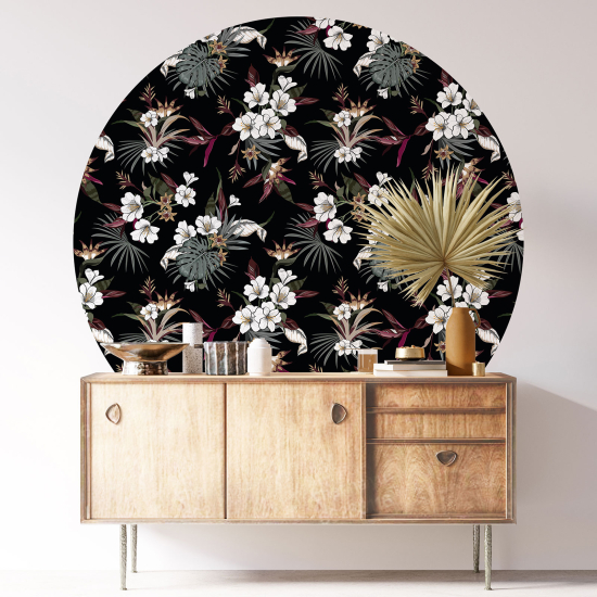 Vinilo Adhesivo Decorativo Redondo - Motivo floral