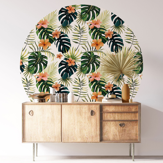 Vinilo Adhesivo Decorativo Redondo - Motivo floral