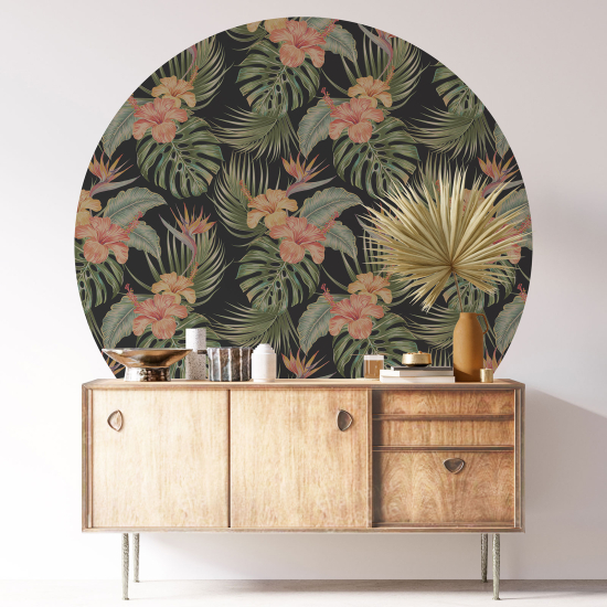 Vinilo Adhesivo Decorativo Redondo - Motivo floral