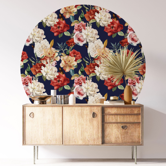 Vinilo Adhesivo Decorativo Redondo - Motivo floral