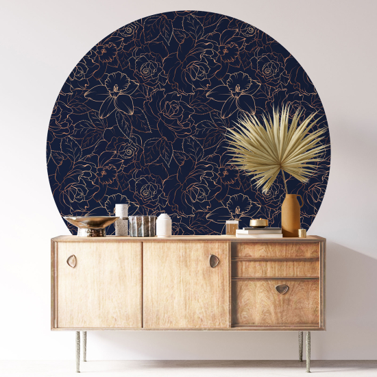 Vinilo Adhesivo Decorativo Redondo - Motivo floral