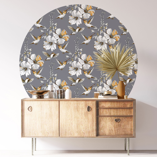 Vinilo Adhesivo Decorativo Redondo - Motivo floral
