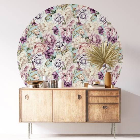 Vinilo Adhesivo Decorativo Redondo - Motivo floral