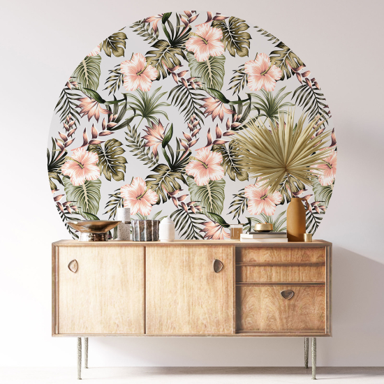 Vinilo Adhesivo Decorativo Redondo - Motivo floral