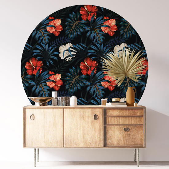 Vinilo Adhesivo Decorativo Redondo - Motivo floral