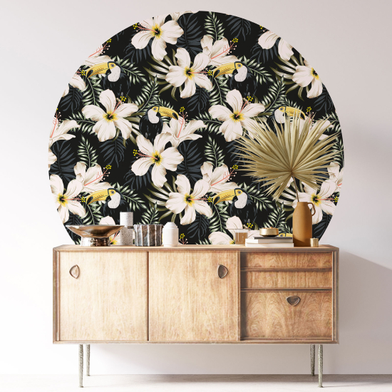 Vinilo Adhesivo Decorativo Redondo - Motivo floral