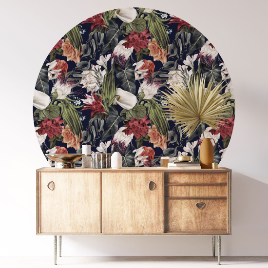 Vinilo Adhesivo Decorativo Redondo - Motivo floral