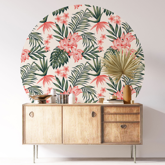 Vinilo Adhesivo Decorativo Redondo - Motivo floral