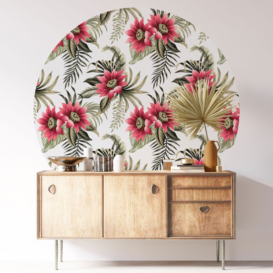 Vinilo Adhesivo Decorativo Redondo - Motivo floral